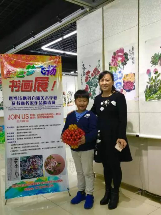 潍坊市“金色梦飞扬”书画展在潍坊学院美术馆开展(图3)